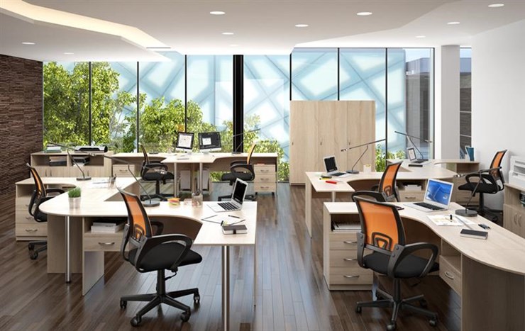 Комплект офисной мебели SIMPLE с эргономичными столами и тумбами в Магадане - изображение 3